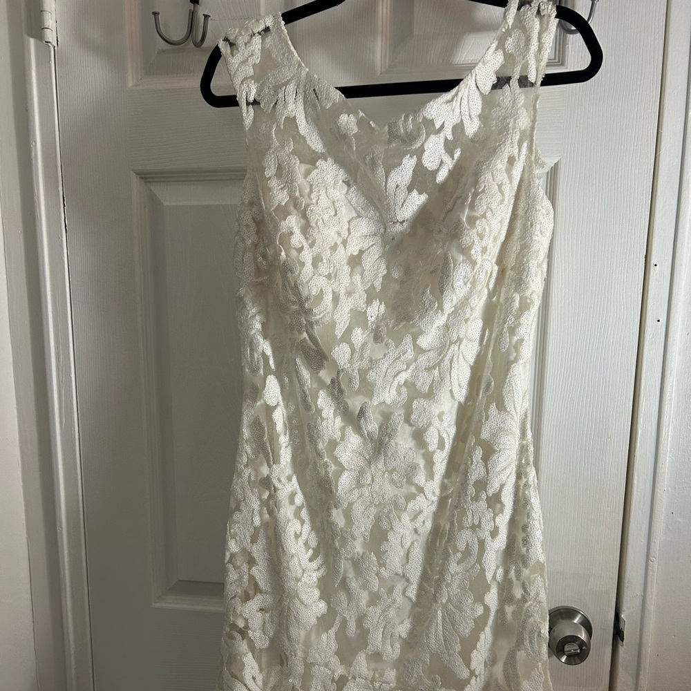 White sequin cocktail dress